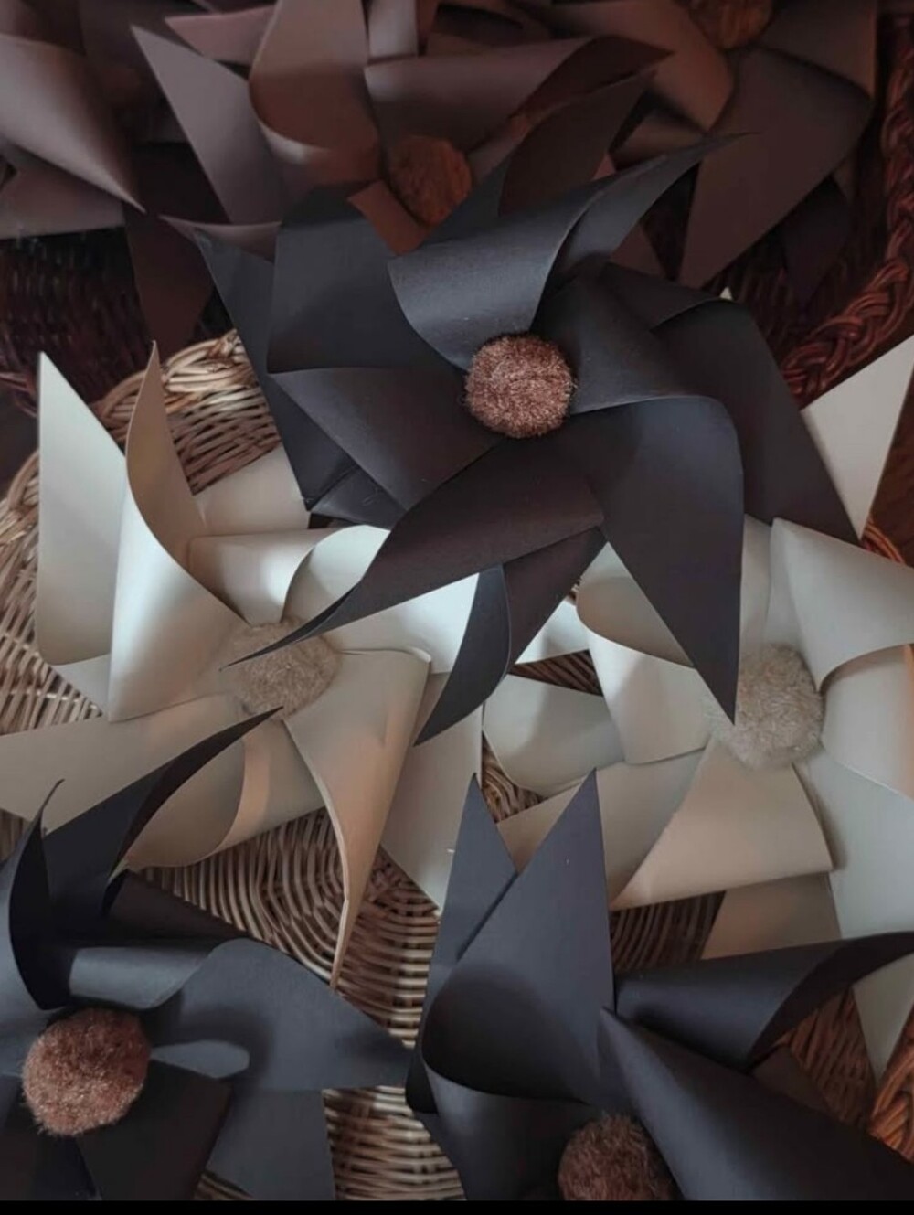 (10) Handmade Pinwheels In The Colors Milk Chocolate, DARK Chocolate & Vanilla